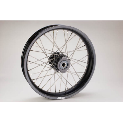 2.75 x 19 Black Anodized Sun Rim Complete Rear Wheel